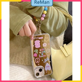 เคสโทรศัพท์มือถือ แบบนิ่ม ลายกราฟฟิตี้ มีกระจก สําหรับ Apple Iphone 14Promax 13 11 12 14Promax 14plus 13 12pro 12 11 pro max Xr Xs max 7 8 Plus 13 pro max 13 12pro 11promax