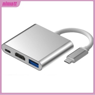 Ni 3-in-1 อะแดปเตอร์ชาร์จ Type-c เป็น Hdmi Usb 3.0 Usb-c 3.1 สําหรับ Mac Air Pro Huawei Mate10