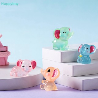 &lt;Happybay&gt; เครื่องประดับเรซิ่นเรืองแสง รูปการ์ตูนช้าง 3D แฮนด์เมด DIY สําหรับตกแต่งภูมิทัศน์ ลดราคา 2 ชิ้น