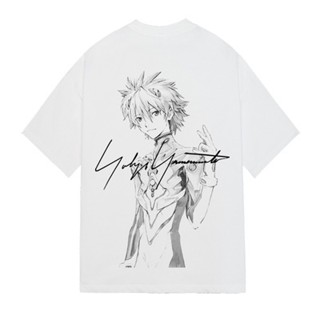 Yohji Yamamoto เสื้อยืดแขนสั้น EVA พิมพ์ลาย Kaoru Nagisa Rei Asuka สองมิติ สําหรับคู่รัก