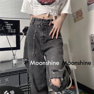 Moon กางเกงขายาว คาร์โก้ กางเกง เชือกอเมริกันคลาสิค Cargo pants 2023 NEW 072008