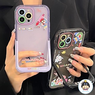 เคสโทรศัพท์มือถือ TPU แบบนิ่ม ลายการ์ตูนชินจัง ป้องกันเลนส์กล้อง สําหรับ IPhone 11 12 13 14 Pro Max