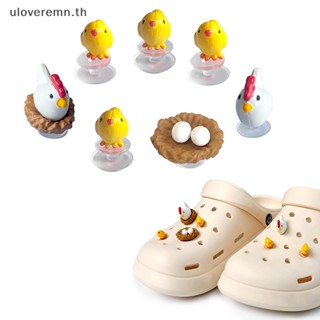 Ulo ตัวติดรองเท้า ลายไก่น่ารัก 3D อุปกรณ์เสริม สําหรับ Crocs DIY TH