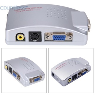 อะแดปเตอร์แปลงสัญญาณ VGA เป็น TV RCA Composite S-video Switch สําหรับแล็ปท็อป PC [countless.th]