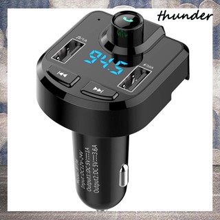 Thunder เครื่องเล่น Mp3 บลูทูธ แฮนด์ฟรี ชาร์จเร็ว ส่งสัญญาณ Fm Usb คู่ สําหรับรถยนต์