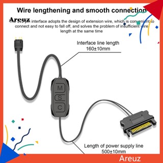 Are COOLMOON AR-1 ARGB สายเคเบิลควบคุม กว้าง 3 Pin เป็นพาวเวอร์ซัพพลาย SATA Pin ขนาดเล็ก สีดํา สําหรับเคสพัดลม