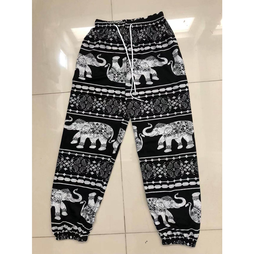 LovIn--กางเกงผ้าสปันลายช้างขาจั๊มเอวรูดได้จริง ใส่ไปทะเลใส่อยู่บ้านชิวๆ - รูปที่ 7