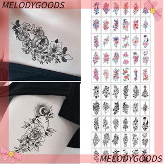 Melodg รอยสักชั่วคราว ลายดอกไม้ ใช้งานง่าย สําหรับผู้หญิง 30 ชิ้น/ชุด