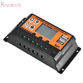 #ROYALLADY#Charge อุปกรณ์ควบคุมพลังงานแสงอาทิตย์ PWM Solar DC 12V 24V Daul USB LCD USB Output 10A-100A