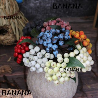 Banana1 ดอกไม้ประดิษฐ์ โฟมเบอร์รี่ สีแดง สีขาว 1 ช่อ 35 ชิ้น