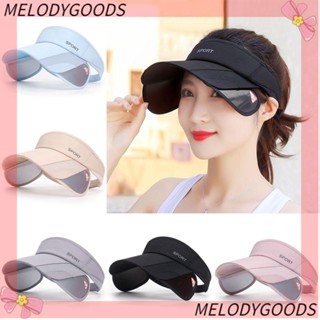 Melodg Summer Sun Visor Adjustable Golf Cap With Retractable Brim UV Protection Empty Top