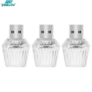 Rctown ชุดไฟ LED 5V USB ขนาดเล็ก สําหรับติดตกแต่งภายในรถยนต์ แล็ปท็อป 3 ชิ้น (7