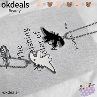 OKDEALS สร้อยคอ สายโซ่ จี้มังกร ซ้อนกันได้ แฟชั่นคู่รัก สไตล์สตรีท เรียบง่าย สําหรับผู้หญิง