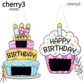 Cherry3 ของตกแต่งประตู แบบไม้ ลาย Welcome หลากสี สําหรับแขวนตกแต่งคัพเค้ก วันเกิด 2 ชิ้น