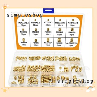 SIMPLE ชุดน็อตเกลียว ตัวเมีย ทองเหลือง สําหรับเครื่องพิมพ์ 3D M2 M3 M4 M5 M6 300 ชิ้น