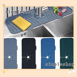 ❀SIMPLE❀ Washable Faucet Mat Water Splash Guard Kitchen Sink Silicone Drain Pad Bathroom Bathroom Accessories Drying Pads Faucet Wraparound Drip Protect Water Catcher Mat/Multicolor