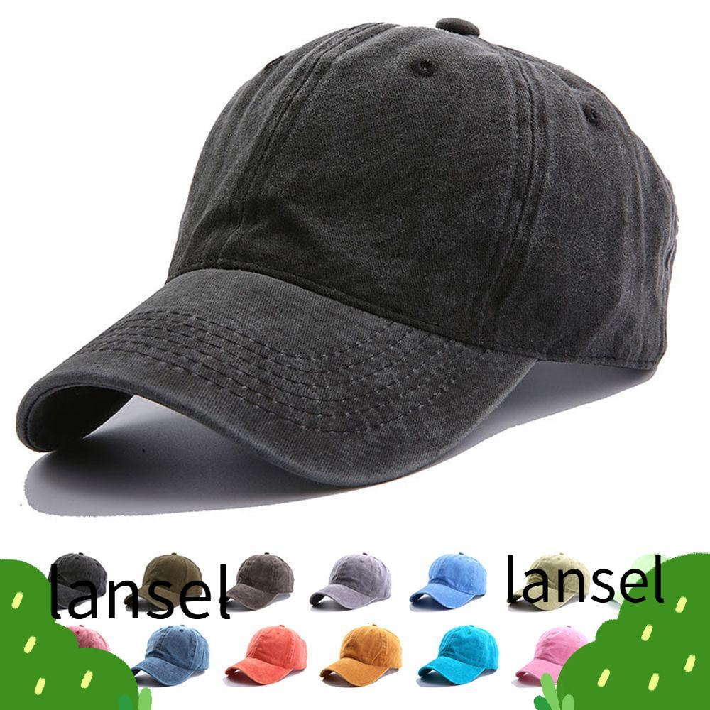 Lansel หมวกเบสบอลลําลอง ผ้าฝ้าย ปรับได้ สไตล์วินเทจ สําหรับผู้ชาย และผู้หญิง