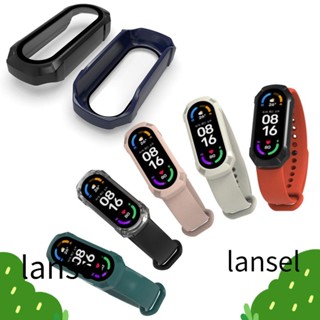 LANSEL เคส PC ป้องกัน แบบเต็มรูปแบบ สําหรับ Xiaomi Mi Band 6 5 4 3