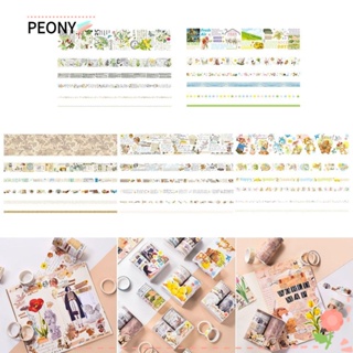 PEONYPAVILION สติกเกอร์เทปวาชิ เรียบง่าย สําหรับตกแต่งสมุดภาพ DIY 6 ม้วน ต่อชุด