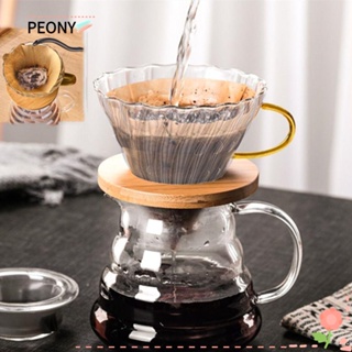 Peonypavilion กรวยดริปกาแฟ แบบแก้ว ไม้ไผ่ธรรมชาติ อุปกรณ์เสริม สําหรับชงกาแฟ