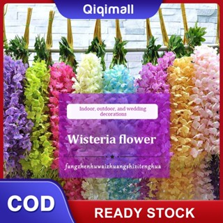 [ราคาต่ำสุด] Wisteria ปลอมประดิษฐ์ Vine Ratta แขวนดอกไม้ผ้าไหม String Home Party งานแต่งงาน Decor &amp;#39;QIQI