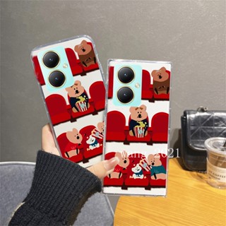 พร้อมส่ง ใหม่ เคสโทรศัพท์มือถือ ซิลิโคนนุ่ม ใส บางมาก ลายการ์ตูนหมี สําหรับ VIVO Y27 VIVO Y27 Y36 Y78 5G 2023