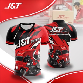 J&amp;t Express เสื้อโปโลออกกําลังกาย ผ้าไมโครสปอร์ต สําหรับผู้ชาย ผู้หญิง 2023 เสื้อยืด พิมพ์ลาย 3 มิติ น้ําหนักเบา ระบายอากาศ