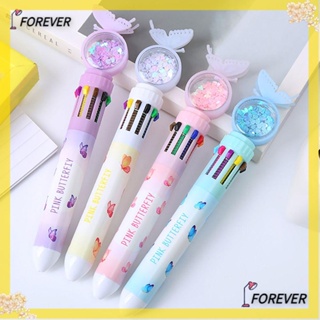 FOREVER ปากกาลูกลื่น 10 สี สําหรับตกแต่งบ้าน ออฟฟิศ โรงเรียนประถม