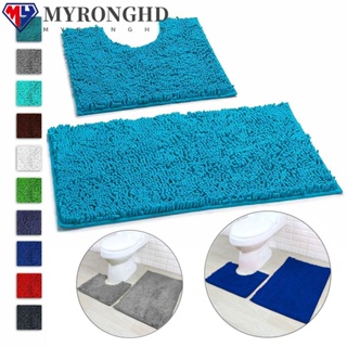 Myronghd พรมปูพื้นห้องน้ํา กันลื่น ล้างทําความสะอาดได้ สีสันสดใส 2 ชิ้น