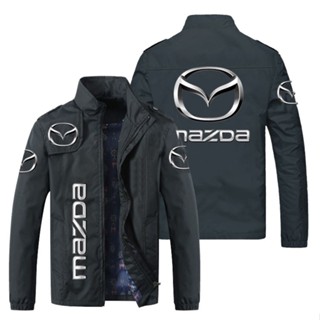 MAZDA LOGO jacket car shop custom work clothes CX-8 CX-5 CX-9 CX-7 RX-8 ATENZA CX-4 CX-30 MX-5 CX-30EV Axela outdoor driving loose thin cardigan stand collar windbreaker