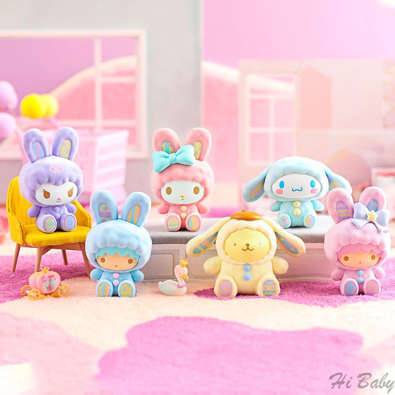 SANRIO Miniso กล่องสุ่ม รูปการ์ตูนกระต่าย Melody Cinnamoroll Babycinnamoroll Clow M สําหรับตกแต่งโต๊