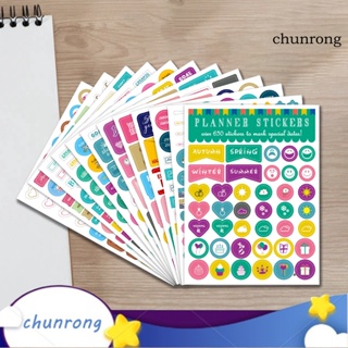 Chunrong สติกเกอร์ ลายการ์ตูน อเนกประสงค์ สําหรับติดตกแต่งแพลนเนอร์ 12 ชิ้น ต่อชุด