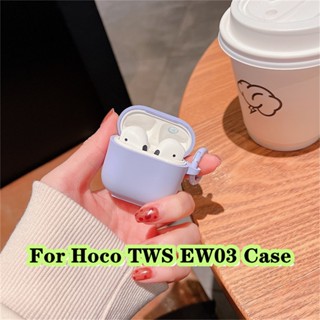 【Фф】สําหรับ Hoco. Tws EW03 เคสหูฟัง แบบนิ่ม สีฟ้า และสีม่วง สําหรับ Hoco TWS EW03