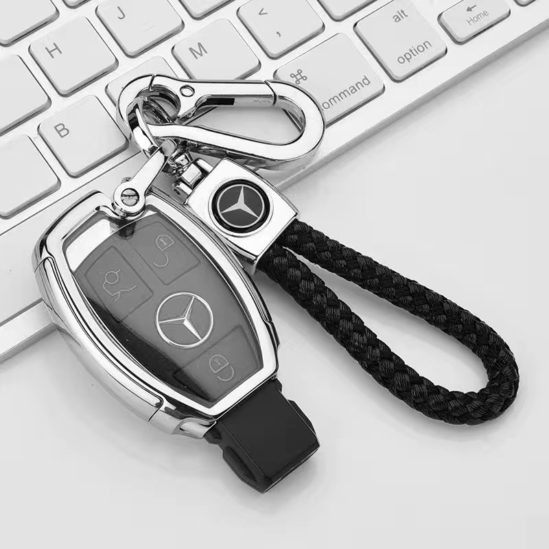 [สต๊อกพร้อม] จี้พวงกุญแจโลหะ Benz Alloy,ที่ใส่กุญแจ ,TPU+PC Benz Key Cover,แหวนพวงกุญแจ,เคส Keyfob สําหรับ Mercedes Benz W203 W210 W211 W124 W202 W204 AMG
