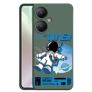 เคสโทรศัพท์มือถือ ซิลิโคน กันกระแทก ลายนักบินอวกาศ NASA สีพื้น สําหรับ VIVO V2249 V2247 V2248 V2254 V2252