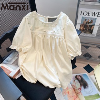 Manxi เสื้อเชิ้ตผู้หญิง เสื้อแฟชั่นผู้หญิง สะดวกสบาย  มีความรู้สึกของการออกแบบ A95K017R