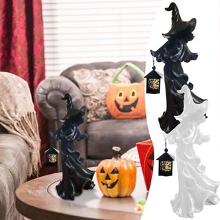 2023 Cracker Barrel Black Resin Witch With LED Lantern Halloween Decor IN HAND!