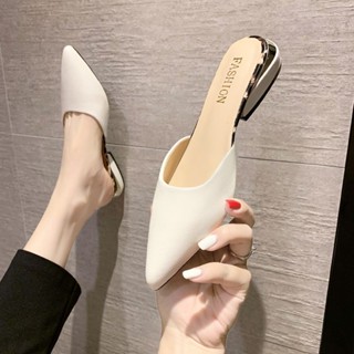 ชุดฤดูร้อนของผู้หญิงส้นเตี้ยทุกการแข่งขันรองเท้าแตะหนังจุดหั…