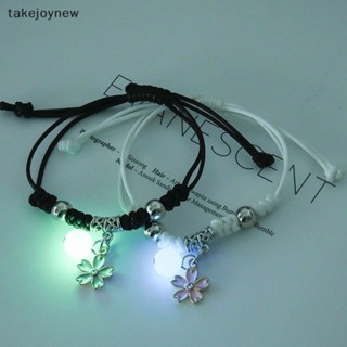 [takejoynew] สร้อยข้อมือ เชือกเส้นเล็ก แฮนด์เมด รูปแมว ดาว ดวงจันทร์ ดาว เรืองแสง ปรับได้ 1 คู่ KLB