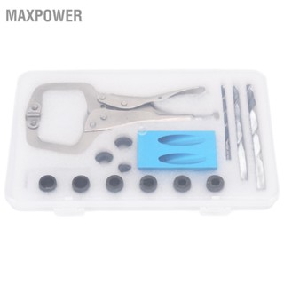 Maxpower Pocket Hole Jig Kit 15 Degree Woodworking Guide เครื่องมือระบุตำแหน่งการเจาะมุมเฉียง