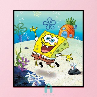 ชุดปักครอสสติตช์ ผ้าฝ้าย 11CT พิมพ์ลาย SpongeBob SquarePants [Acelit.th]