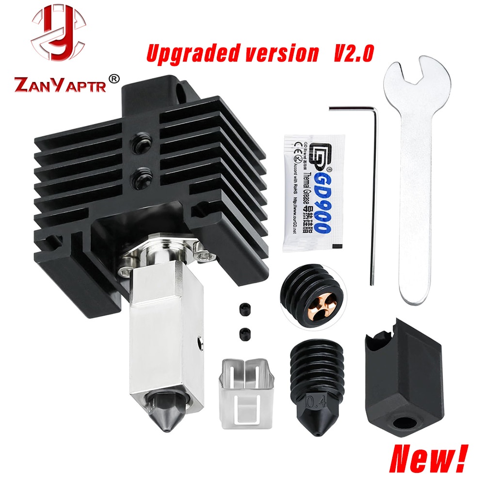 หัวฉีดเหล็กแข็ง CHT 500 สําหรับอัพเกรดห้องแล็บ Bambu Hotend°C ทองแดงชุบ สําหรับแล็บ Bambu x1c Hotend