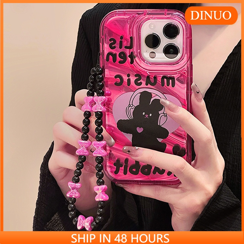 เคสโทรศัพท์ผีกระต่ายสีดําเหมาะสําหรับ iphone16/15/14promax/13/12/11/XR/XS/X/XSMAX/7/8PLUS-DINUO