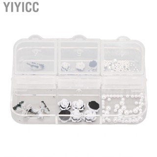 Yiyicc Nail Charms Set  Black White Manicure for Salon