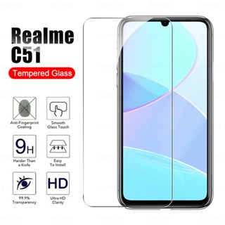 กระจกนิรภัยกันรอยหน้าจอ HD กันน้ํา แบบเต็มจอ สําหรับ Realme C51 C53 C55