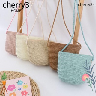 Cherry3 กระเป๋าสะพายข้าง น่ารัก สีพื้น สําหรับเด็กผู้หญิง