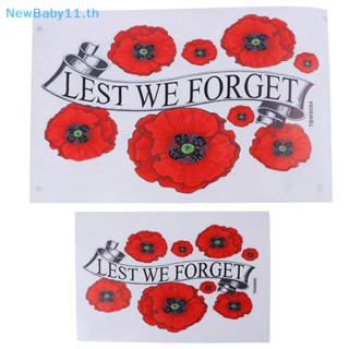 Onebaby สติกเกอร์ ลาย Lest We Forget Red Poppy Day 11 พฤศจิกายน สําหรับติดตกแต่งรถยนต์