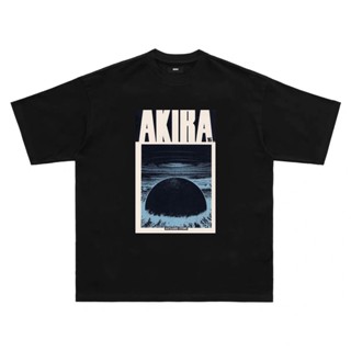 มีความสุข Dayou Keyang AKIRA AKIRA เสื้อยืดแขนสั้น ทรงหลวม สไตล์วินเทจ สําหรับผู้ชาย และผู้หญิง