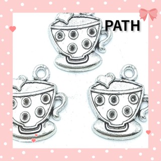 Path จี้แก้วกาแฟ สร้อยข้อมือ อัลลอย สีเงิน สําหรับผู้หญิง 50 ชิ้น