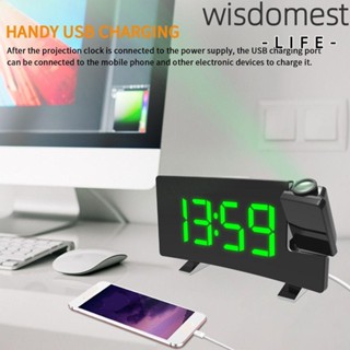 Wisdomest นาฬิกาดิจิทัล LED หน้าจอขนาดใหญ่ ฉายภาพนาฬิกาตั้งโต๊ะ